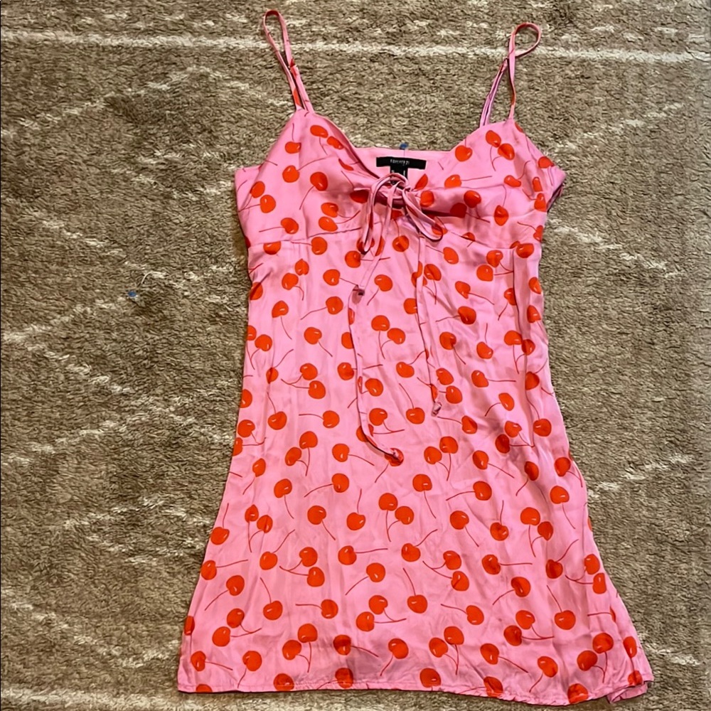 SOLD • Forever 21 Y2K style Pink Dress with Cherry Print